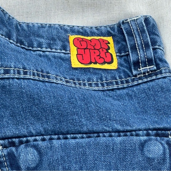 Empyre Denim Baggie Jeans Blue Pockets Adjustable Waist Skate Size 26 - Picture 3 of 10